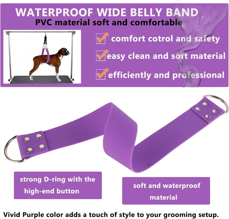 DISCPETSEC Pet Dog Grooming Belly Straps - 2 Inch Dog Grooming Loops Sky Blue Groomer Belly Support Band Wide Waterproof Strong PVC Belly Loop Grooming Restraint Noose for Pets Bathing Groom(Sky Blue-Long) - Image 4